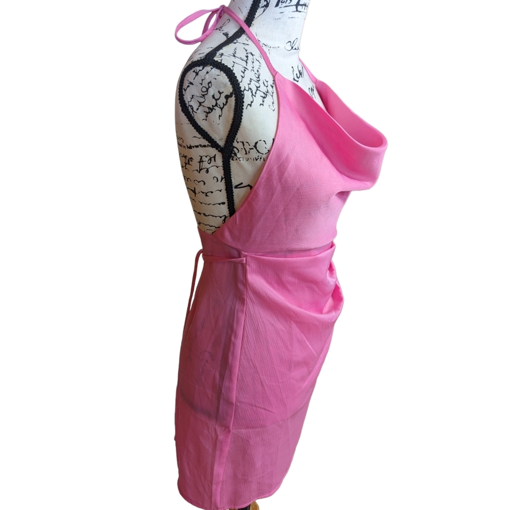 Princess Polly Ensley Pink Halter Mini Dress Size 4 - Picture 4 of 11